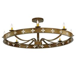 48" Wide Byzantine 8 Light Semi-Flushmount