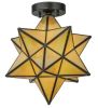 12"W Moravian Star Beige Iridescent Flushmount