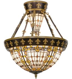 19"W Fleur-de-lis Semi-Flushmount