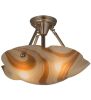 17.5" Wide Metro Fusion Cognac Swirl Semi-Flushmount