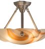 17.5" Wide Metro Fusion Cognac Swirl Semi-Flushmount