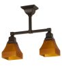 17"L Bungalow Frosted Amber 2 LT Semi-Flushmount