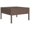 3 Piece Patio Lounge Set with Cushions Poly Rattan Brown