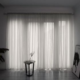 Simple And Modern Balcony Solid Color Gauze Curtain (Option: Silver-1x2.7Hook)