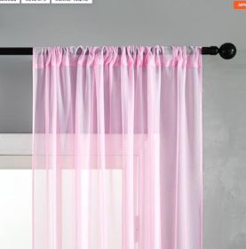 Modern And Simple Pure Color Cotton And Linen Window Screen (Option: Pink-100x130cm)